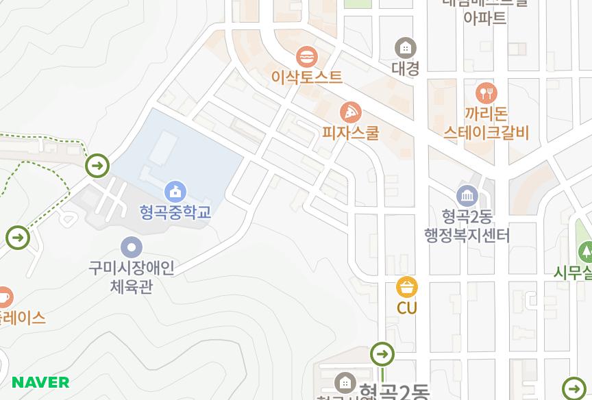 경상북도 구미시 형곡동 무지개2차 위치·실거래 시세 지도