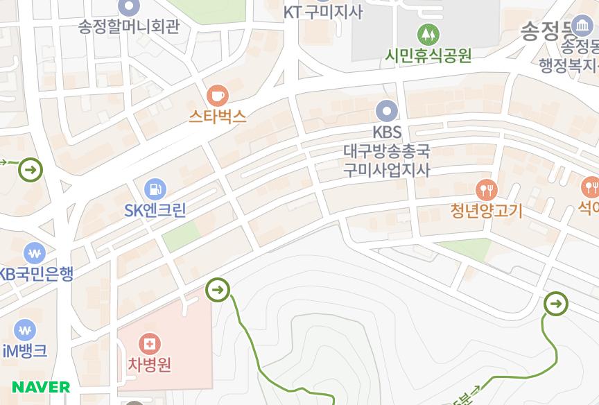 경상북도 구미시 송정동 미성17차 위치·실거래 시세 지도