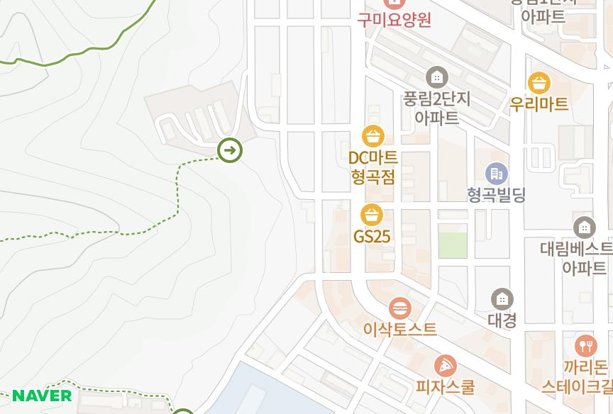 경상북도 구미시 형곡동 미성주택8차 위치·실거래 시세 지도