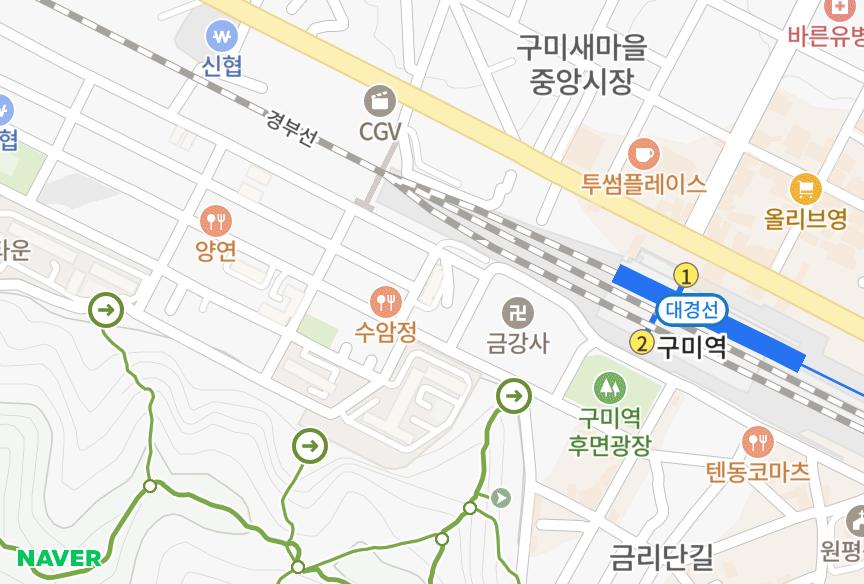경상북도 구미시 원평동 동방2차 위치·실거래 시세 지도