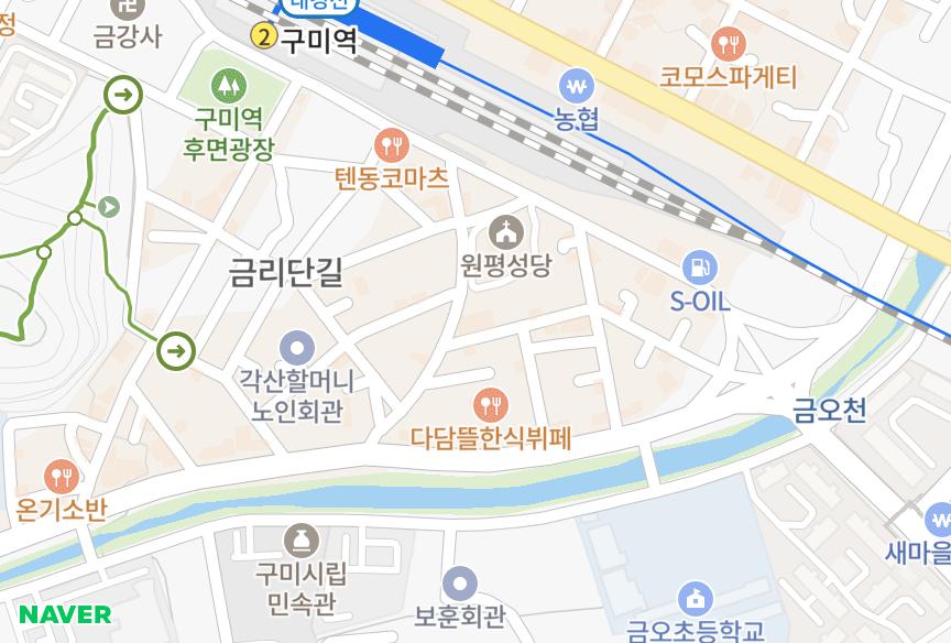 경상북도 구미시 원평동 진덕아이원빌 위치·실거래 시세 지도