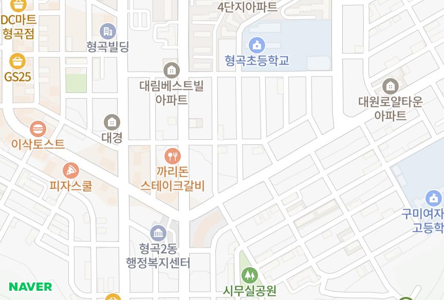 경상북도 구미시 형곡동 대경빌라트 위치·실거래 시세 지도