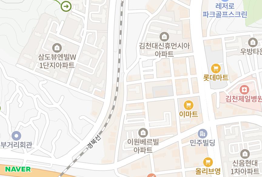 경상북도 김천시 신음동 드림파크 위치·실거래 시세 지도