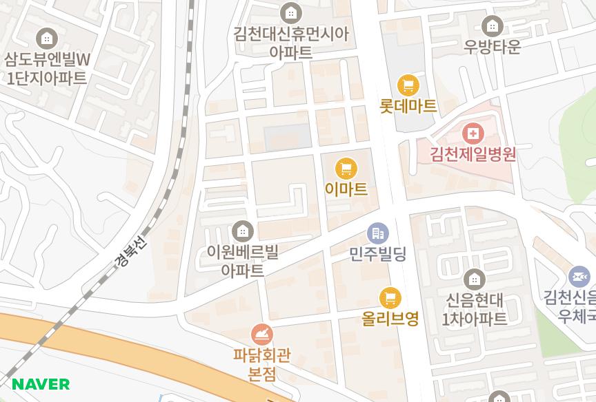 경상북도 김천시 신음동 유성샛별 위치·실거래 시세 지도