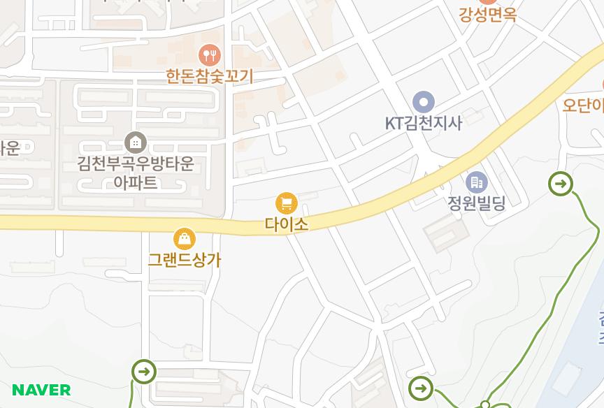 경상북도 김천시 부곡동 한울타운 위치·실거래 시세 지도