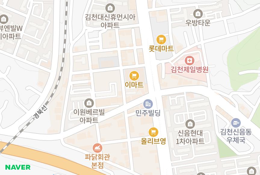 경상북도 김천시 신음동 센트럴파크B동 위치·실거래 시세 지도