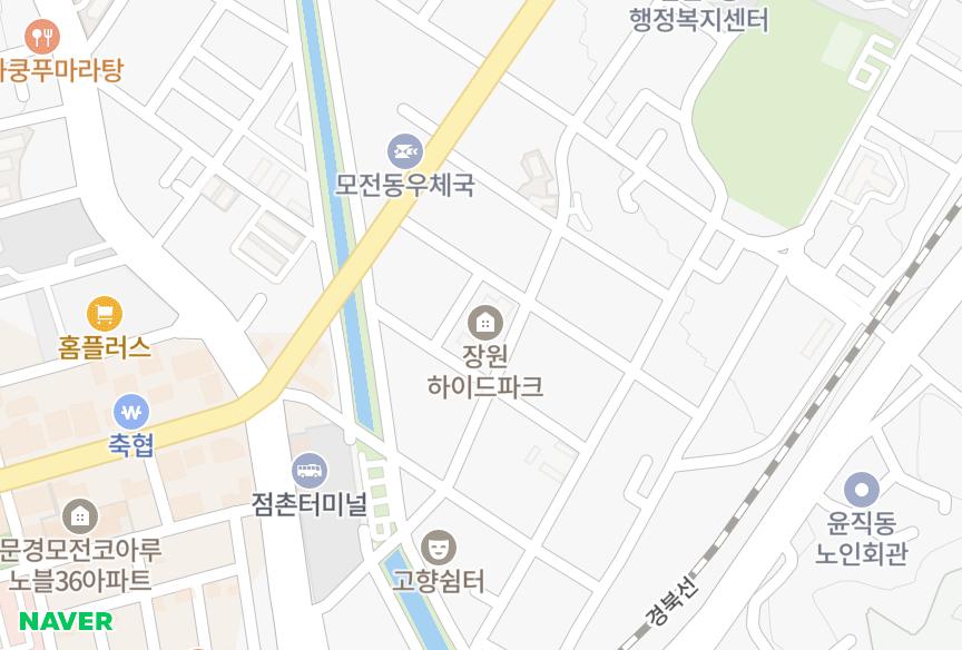 경상북도 문경시 모전동 장원하이드파크 위치·실거래 시세 지도