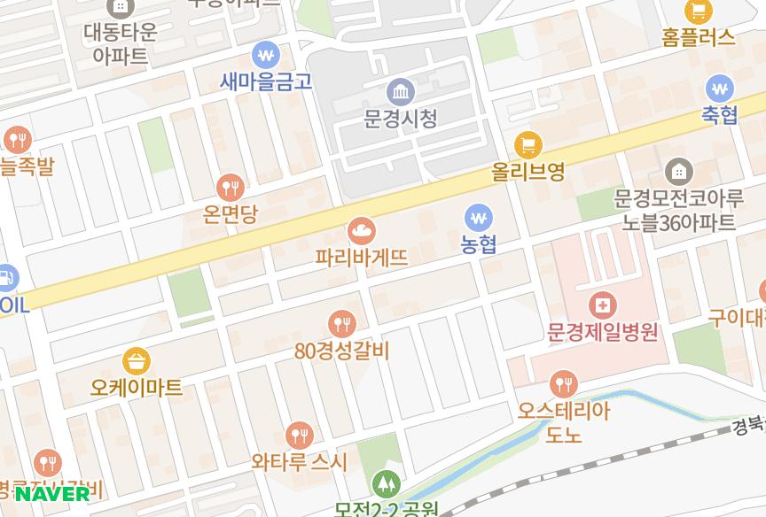 경상북도 문경시 모전동 화인이지하이츠 위치·실거래 시세 지도