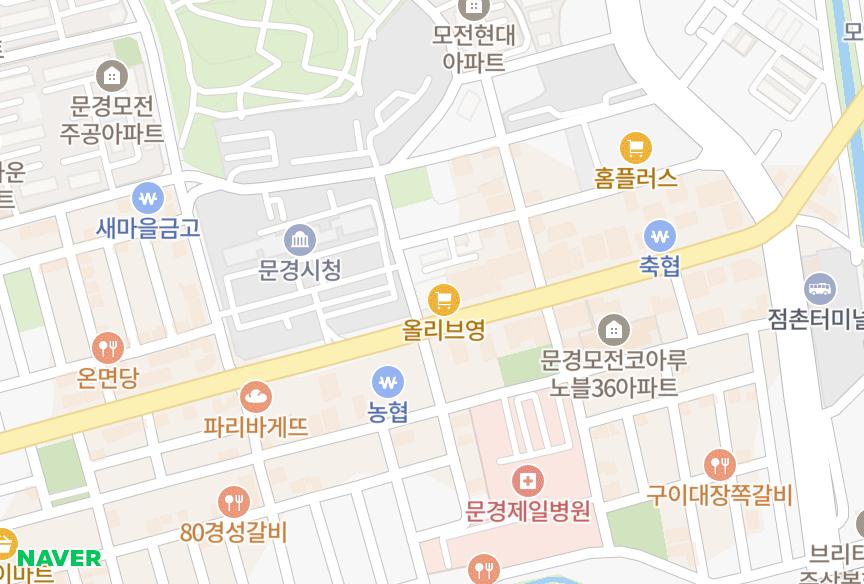 경상북도 문경시 모전동 브리티시골드 위치·실거래 시세 지도