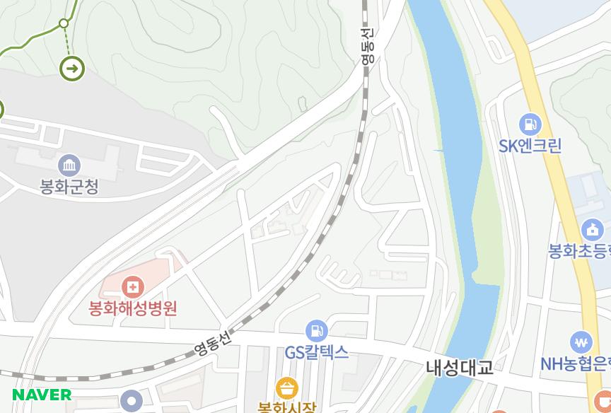경상북도 봉화군 봉화읍 내성리 명성센시빌2차 위치·실거래 시세 지도