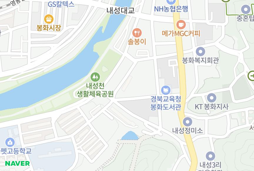 경상북도 봉화군 봉화읍 내성리 세현 위치·실거래 시세 지도