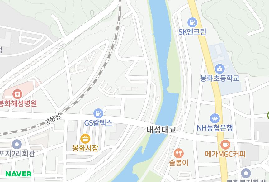 경상북도 봉화군 봉화읍 내성리 삼정아트빌 위치·실거래 시세 지도