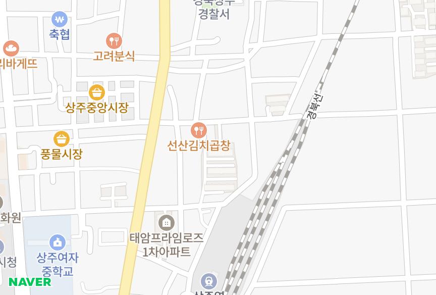 경상북도 상주시 성동동 백합맨션 위치·실거래 시세 지도