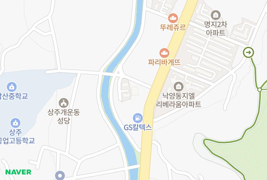 경상북도 상주시 낙양동 허브캐슬 위치·실거래 시세 지도