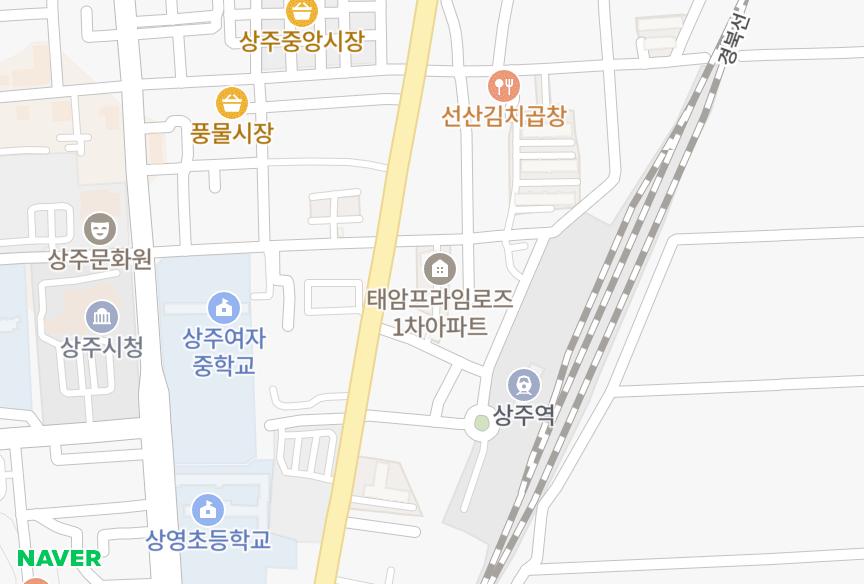 경상북도 상주시 남성동 프라임로즈1차 위치·실거래 시세 지도