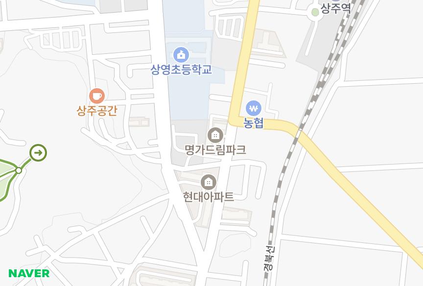 경상북도 상주시 남성동 명가드림파크제101동 위치·실거래 시세 지도