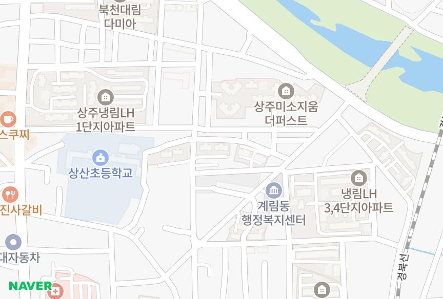 경상북도 상주시 냉림동 냉림드림뷰101차 위치·실거래 시세 지도