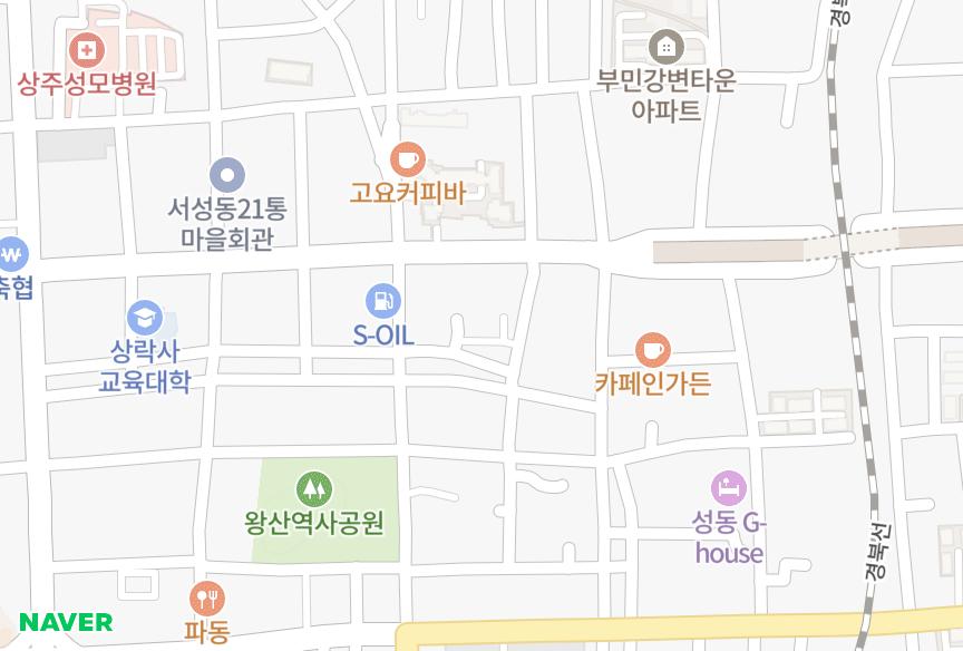 경상북도 상주시 인봉동 늘푸른타운 위치·실거래 시세 지도