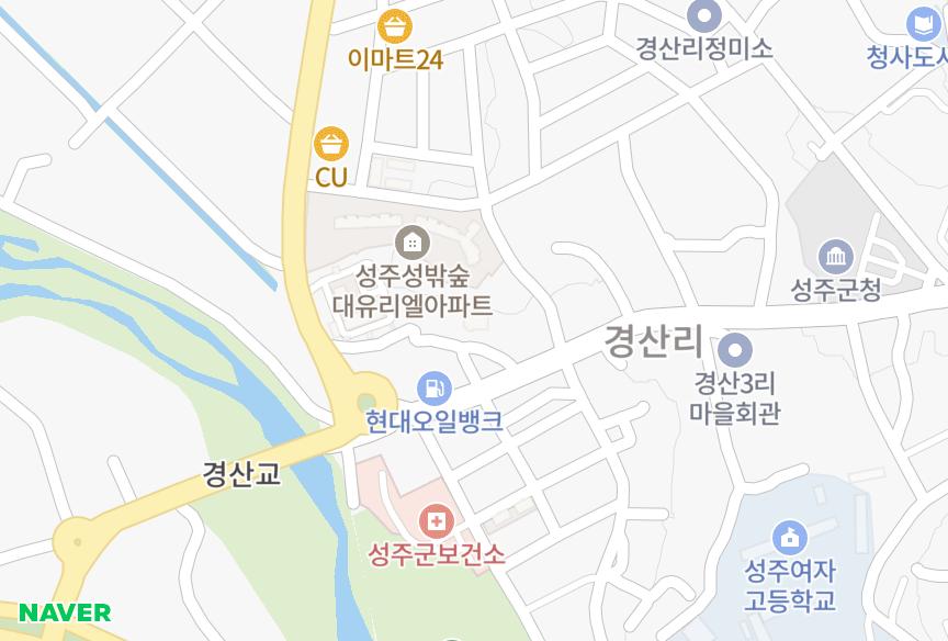 경상북도 성주군 성주읍 경산리 명가타운 위치·실거래 시세 지도