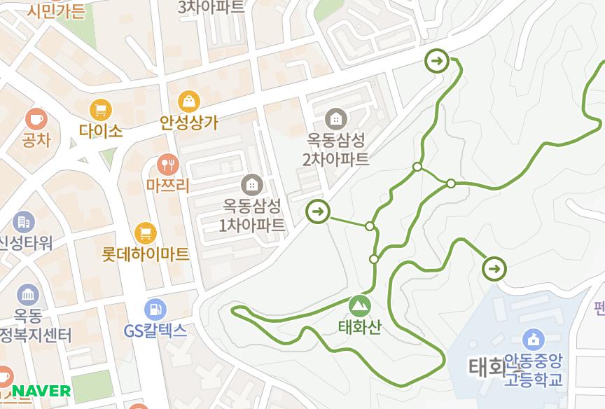 경상북도 안동시 옥동 삼성베스트캐슬 위치·실거래 시세 지도