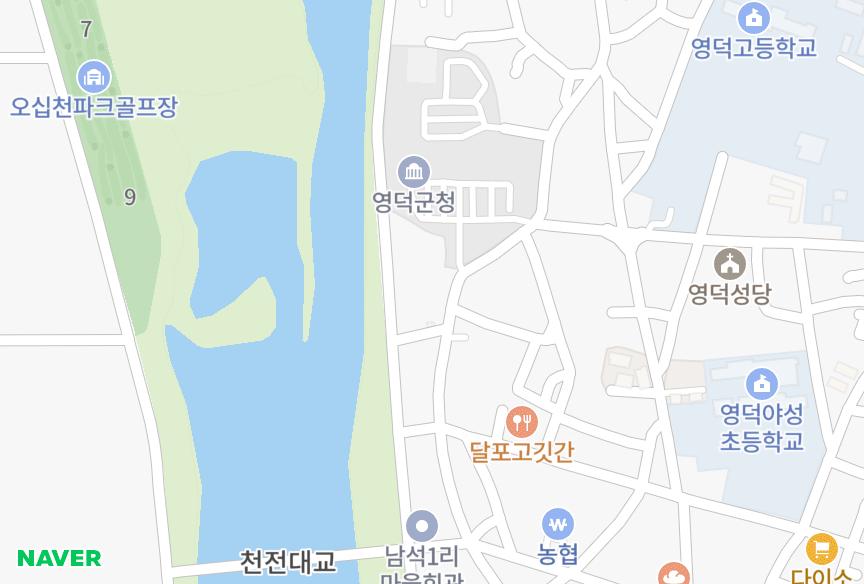 경상북도 영덕군 영덕읍 남석리 동문 위치·실거래 시세 지도