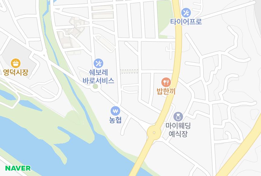 경상북도 영덕군 영덕읍 우곡리 꿈돌이빌라 위치·실거래 시세 지도