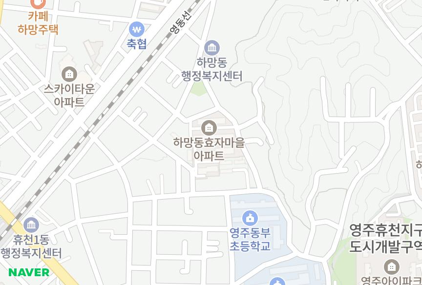 경상북도 영주시 하망동 효자마을 위치·실거래 시세 지도