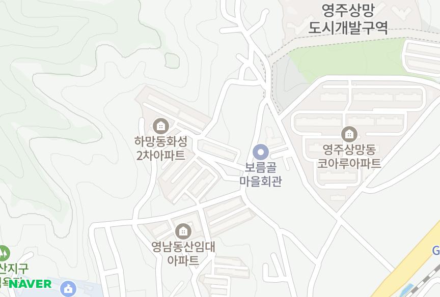 경상북도 영주시 하망동 화성타운임대 위치·실거래 시세 지도