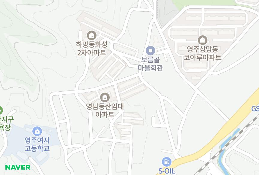 경상북도 영주시 하망동 영남동산1차 위치·실거래 시세 지도
