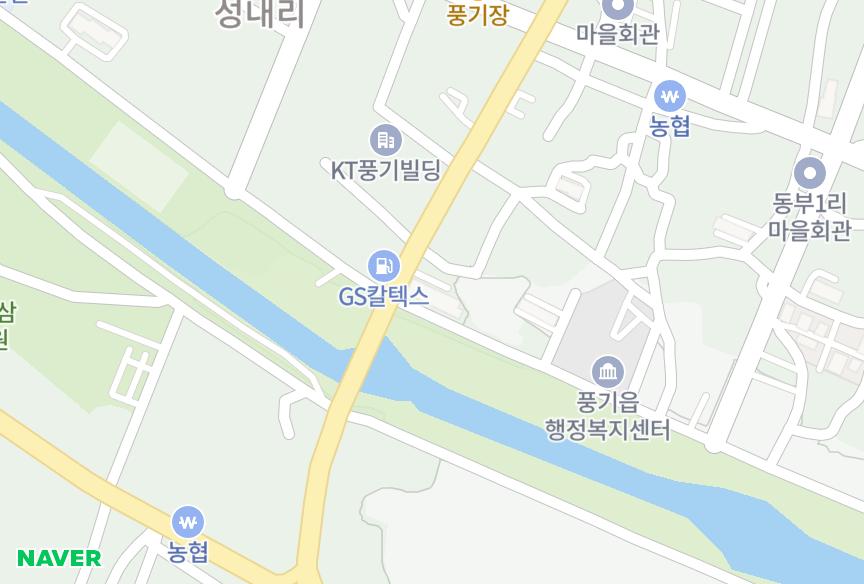 경상북도 영주시 풍기읍 성내리 백산그랜드 위치·실거래 시세 지도