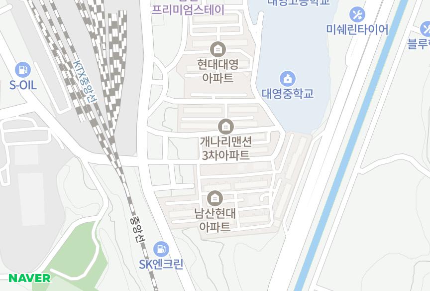경상북도 영주시 휴천동 개나리5,6동 위치·실거래 시세 지도