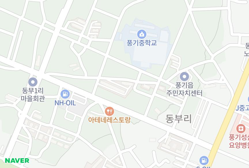 경상북도 영주시 풍기읍 동부리 영남타운 위치·실거래 시세 지도