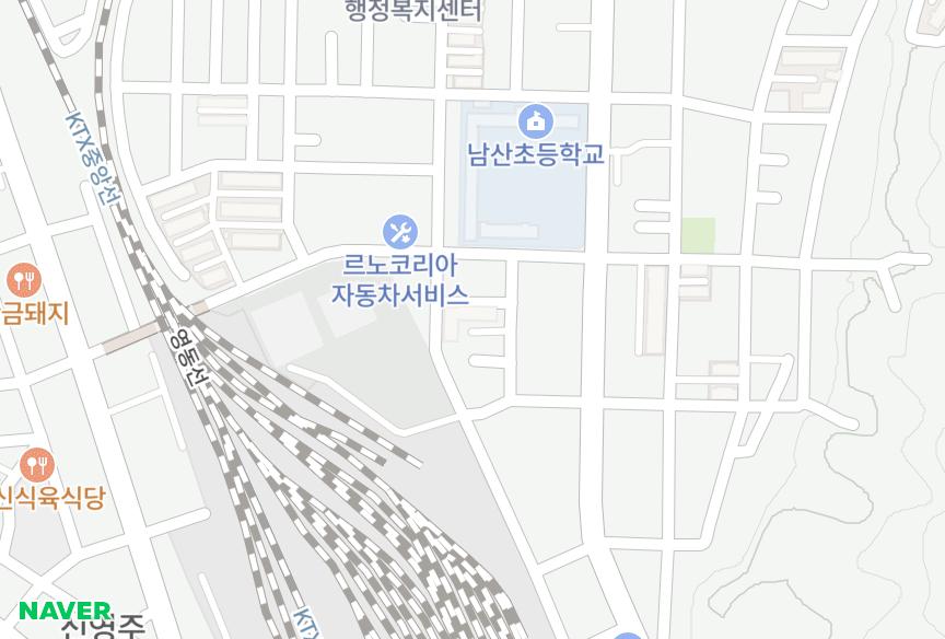 경상북도 영주시 휴천동 가든목화 위치·실거래 시세 지도