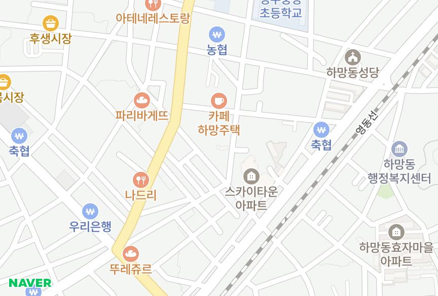 경상북도 영주시 하망동 행복타운 위치·실거래 시세 지도