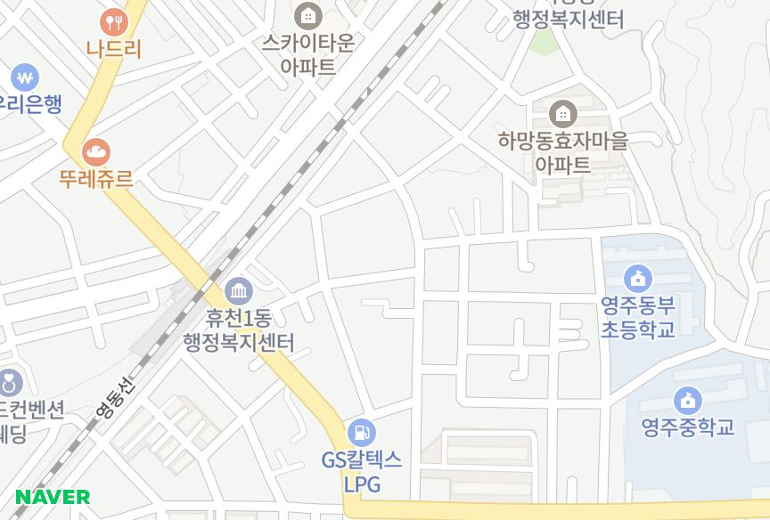 경상북도 영주시 휴천동 현대골든빌라 위치·실거래 시세 지도