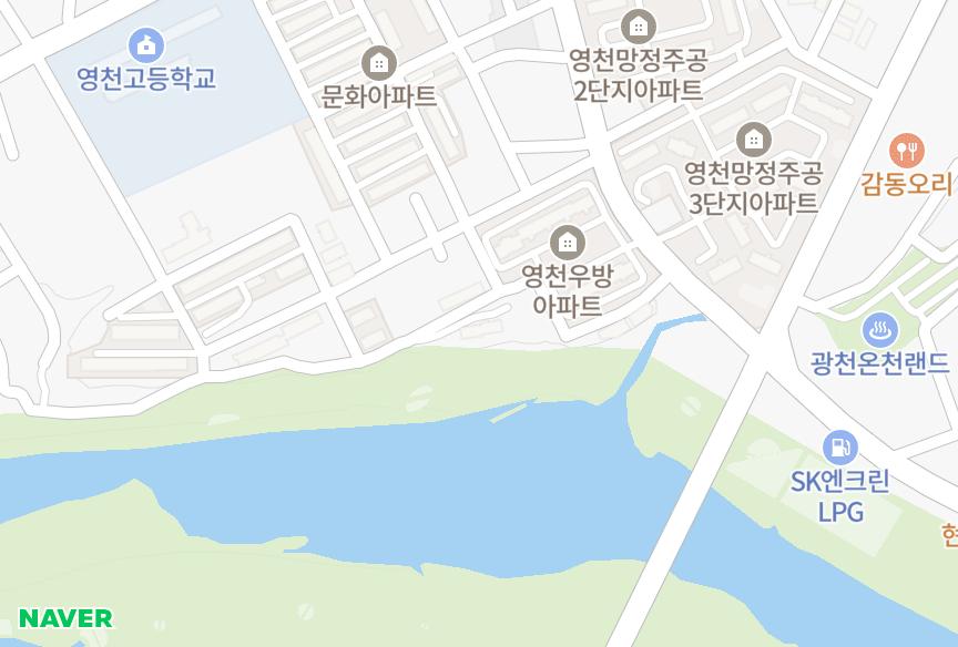 경상북도 영천시 야사동 삼영강변 위치·실거래 시세 지도