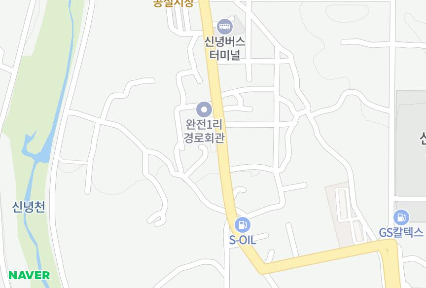 경상북도 영천시 신녕면 완전리 한들애 위치·실거래 시세 지도