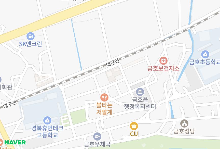 경상북도 영천시 금호읍 교대리 금호휴엔홈아파트102동 위치·실거래 시세 지도