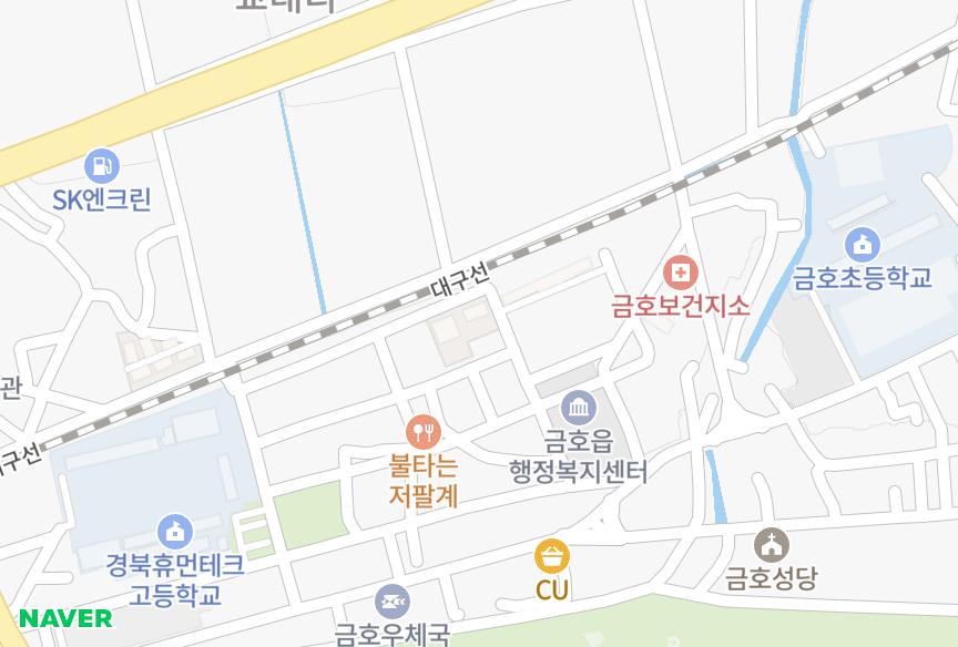 경상북도 영천시 금호읍 교대리 금호휴엔홈아파트101동 위치·실거래 시세 지도