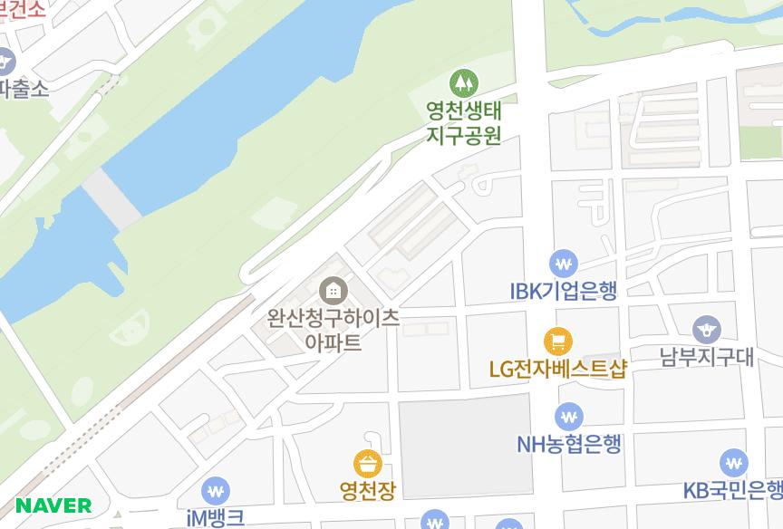 경상북도 영천시 완산동 삼산리빙코아 위치·실거래 시세 지도
