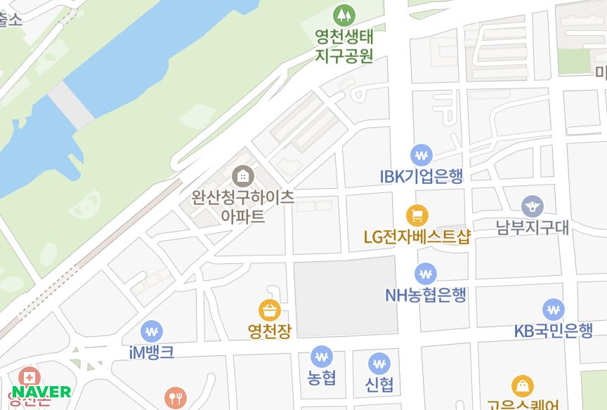 경상북도 영천시 완산동 한가람타운 위치·실거래 시세 지도