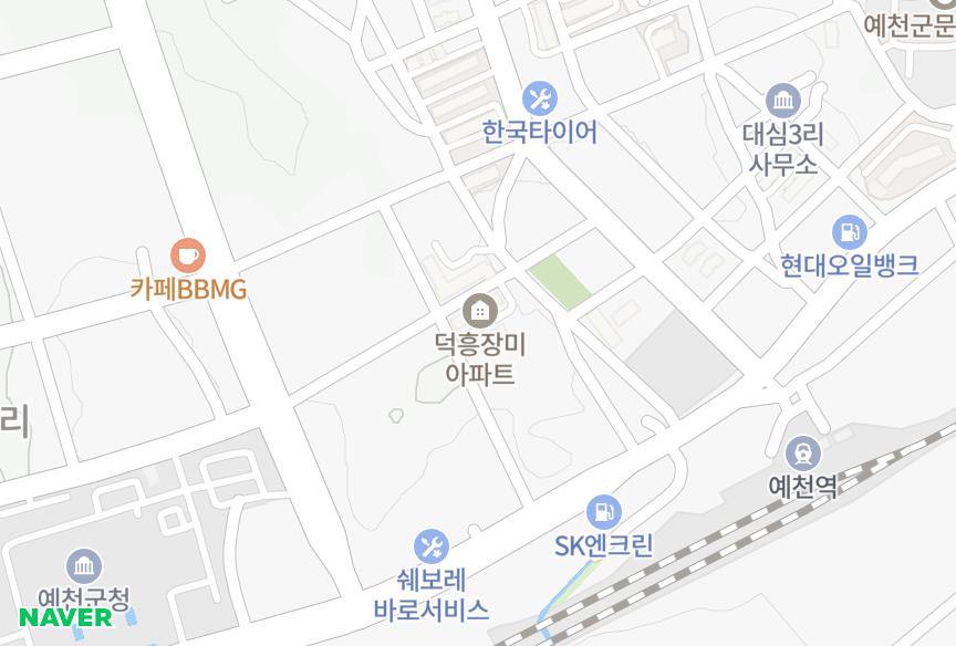 경상북도 예천군 예천읍 대심리 장미마을 위치·실거래 시세 지도