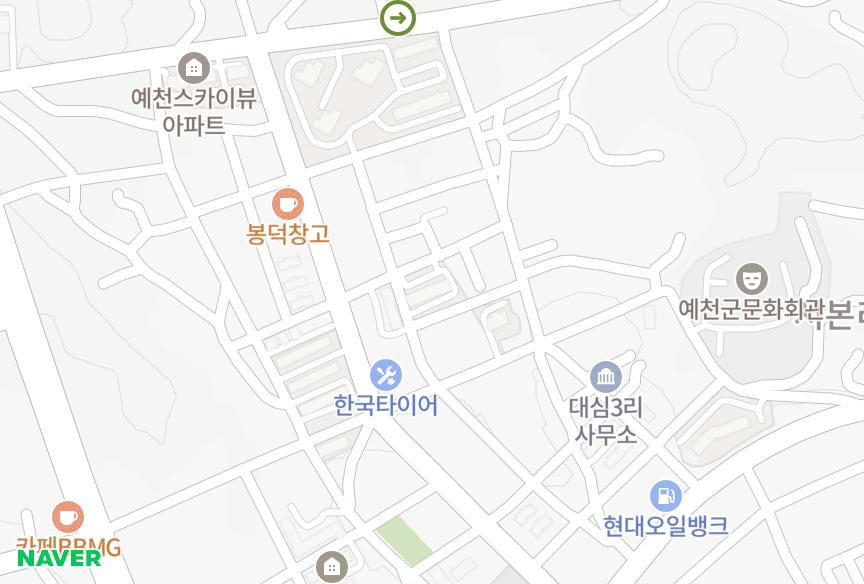 경상북도 예천군 예천읍 대심리 삼우목련맨션 위치·실거래 시세 지도