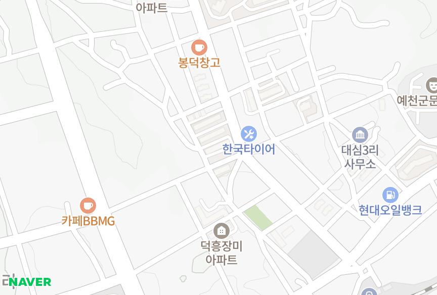 경상북도 예천군 예천읍 대심리 로얄맨션다동 위치·실거래 시세 지도