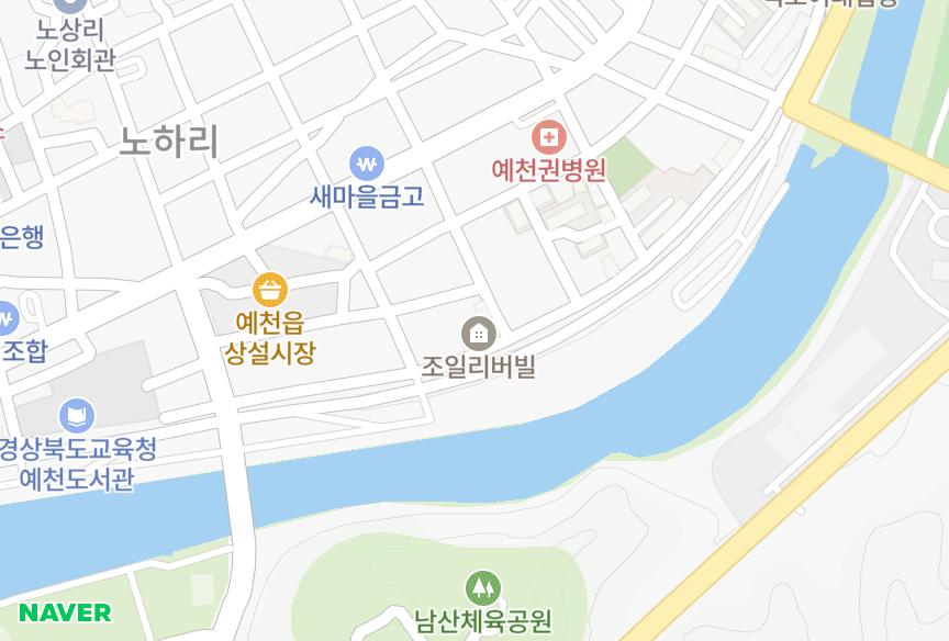 경상북도 예천군 예천읍 동본리 조일리버빌 위치·실거래 시세 지도