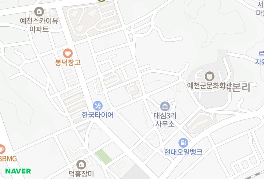 경상북도 예천군 예천읍 대심리 예천스카이파크 위치·실거래 시세 지도