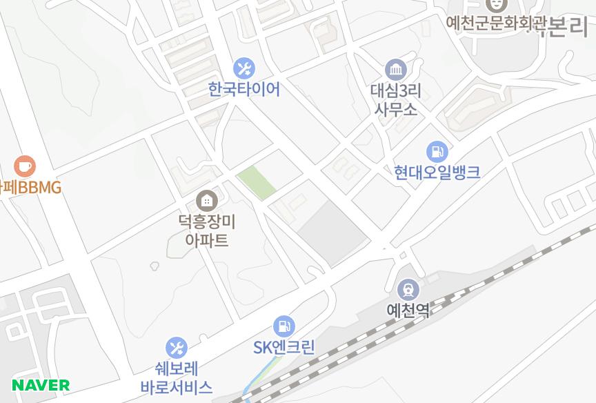 경상북도 예천군 예천읍 대심리 대심팰리채 위치·실거래 시세 지도