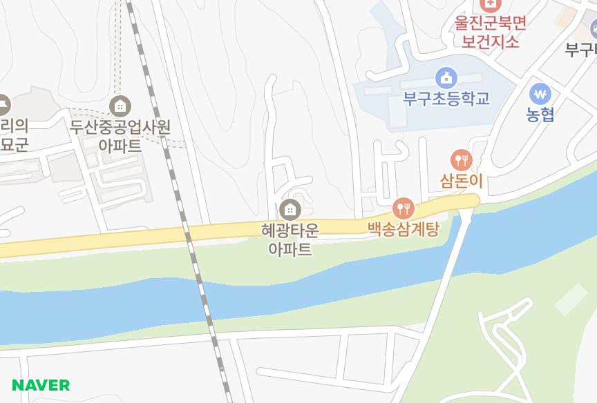 경상북도 울진군 북면 부구리 혜광타운 위치·실거래 시세 지도