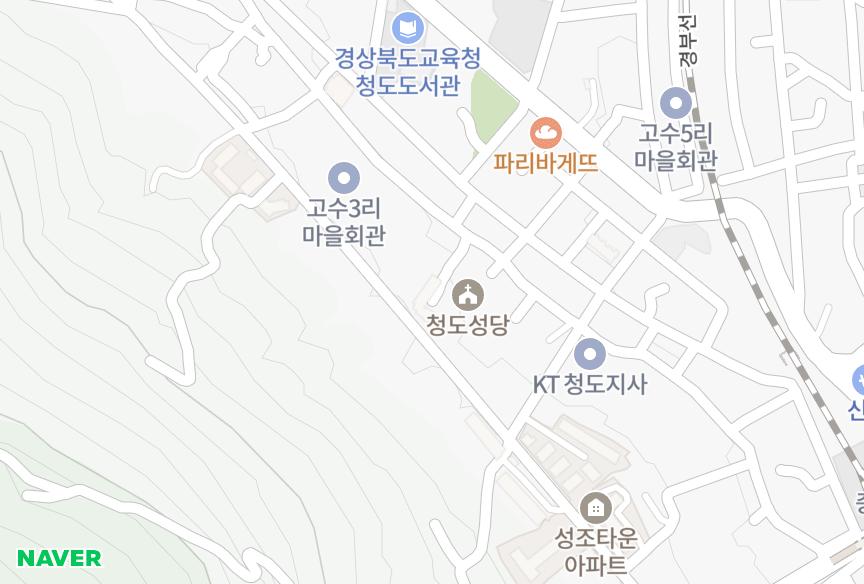 경상북도 청도군 청도읍 고수리 삼우타워 위치·실거래 시세 지도