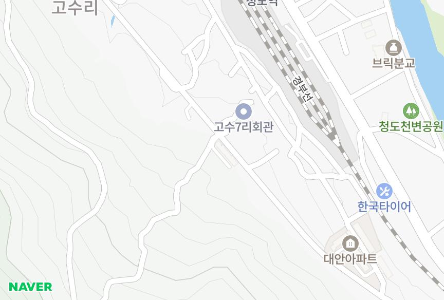 경상북도 청도군 청도읍 고수리 청도행복마을 위치·실거래 시세 지도